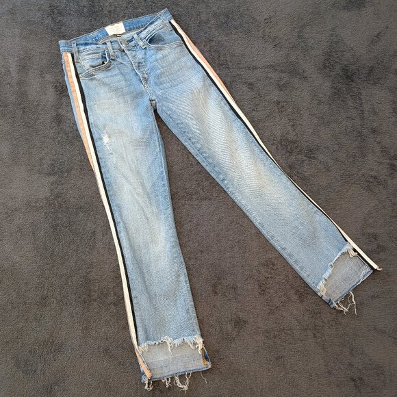 McGuire Ibiza Side Stripe Ribbon Jeans, Size 24 - Picture 3 of 7